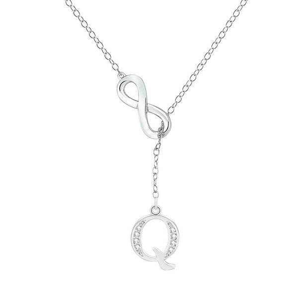 8 en forma de borla collar de plata inicial para las mujeres Collares de plata para las mujeres A Z 26 alfabeto inicial Collares para Teen Girls Joyería