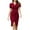 Wine, variant on LOVZFMLL Women's Temperament Commuting OL Short Sleeve Dress Black XL