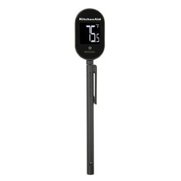 KitchenAid Backlit Instant Read Digital Thermometer, 1 Inch LCD Display, Black
