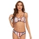thumbnail image 1 of Conjuntos de bikini con correa ajustable a rayas de tres colores para mujer, 1 of 6