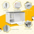 thumbnail image 3 of Gymax Cat Litter Box Enclosure w/ Removable Cushion & Flip-Down Opening Modern White, 3 of 6