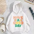 thumbnail image 3 of SGMVNU Girls Oversized Hoodie Cute Letter and Flower Graphic Sweatshirts Long Sleeve Hood Pullover Fall Clothes, Size 8-9 Years, tc1-White, 3 of 5