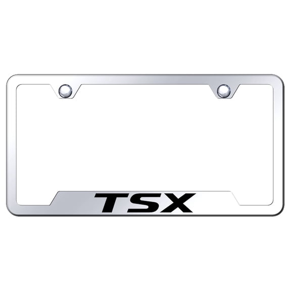 Acura TSX Laser Etched Logo Cut-Out License Plate Frame (Chrome)