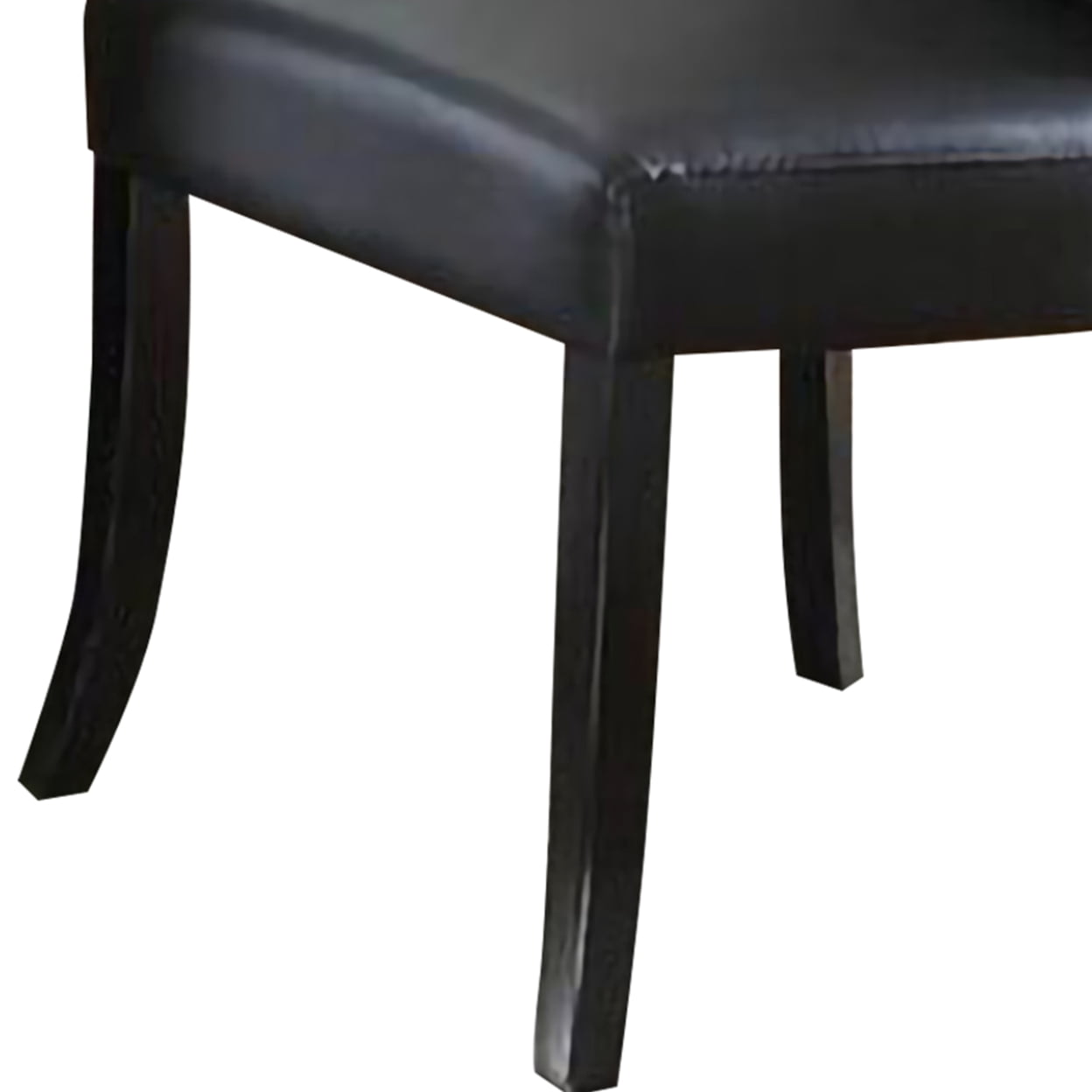 Leather Upholstered Dining Chair In Poplar Wood Set Of 2Black - Saltoro Sherpi