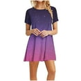 thumbnail image 2 of ZHUGeLI Women's Plus Size Dress Color Block Short Sleeve T Shirt Dress Casual Summer Dresses, 2 of 6