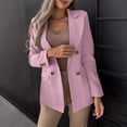 thumbnail image 4 of Womens Work Office Lapel Button Blazer Long Sleeve Lightweight Work Office Blazer Jacket Casual Open Front Cardigan, 4 of 8