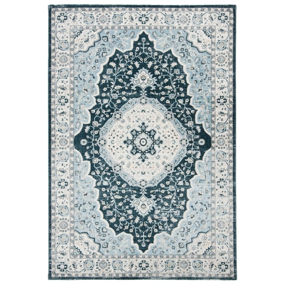 SAFAVIEH Isabella Cennetig Oriental Area Rug, Navy/Cream, 5'3" x 7'6"