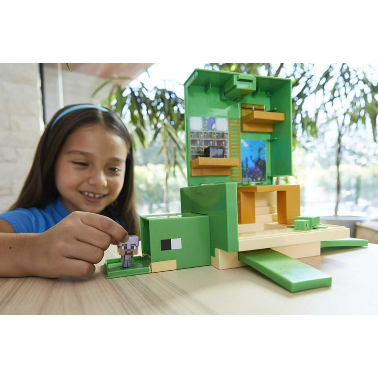 Minecraft Toy Figure, Transforming Turtle Hideout Playset
