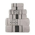 thumbnail image 2 of BNM Zero Twist Cotton Floral 6 Piece Towel Set, Platinum, 2 of 19