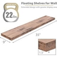 thumbnail image 3 of Floating Shelves for Wall - 35 Inch Long Bathroom Shelves, Wall Decor for Bedroom, Kitchen, Living Room & Book Storage - Mounted Floating Shelf with Invisible Brackets (Mahogany, 2 Pack), 3 of 6