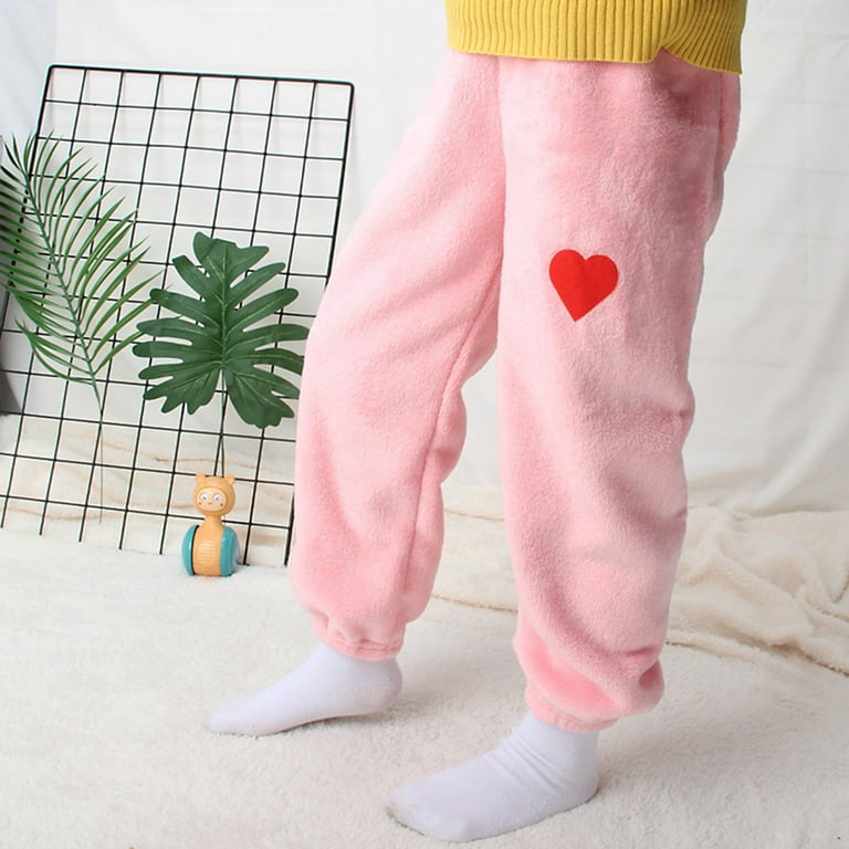 SXcggal Kids Boys Girls Heart Pattern Super Soft Plush Pajama
