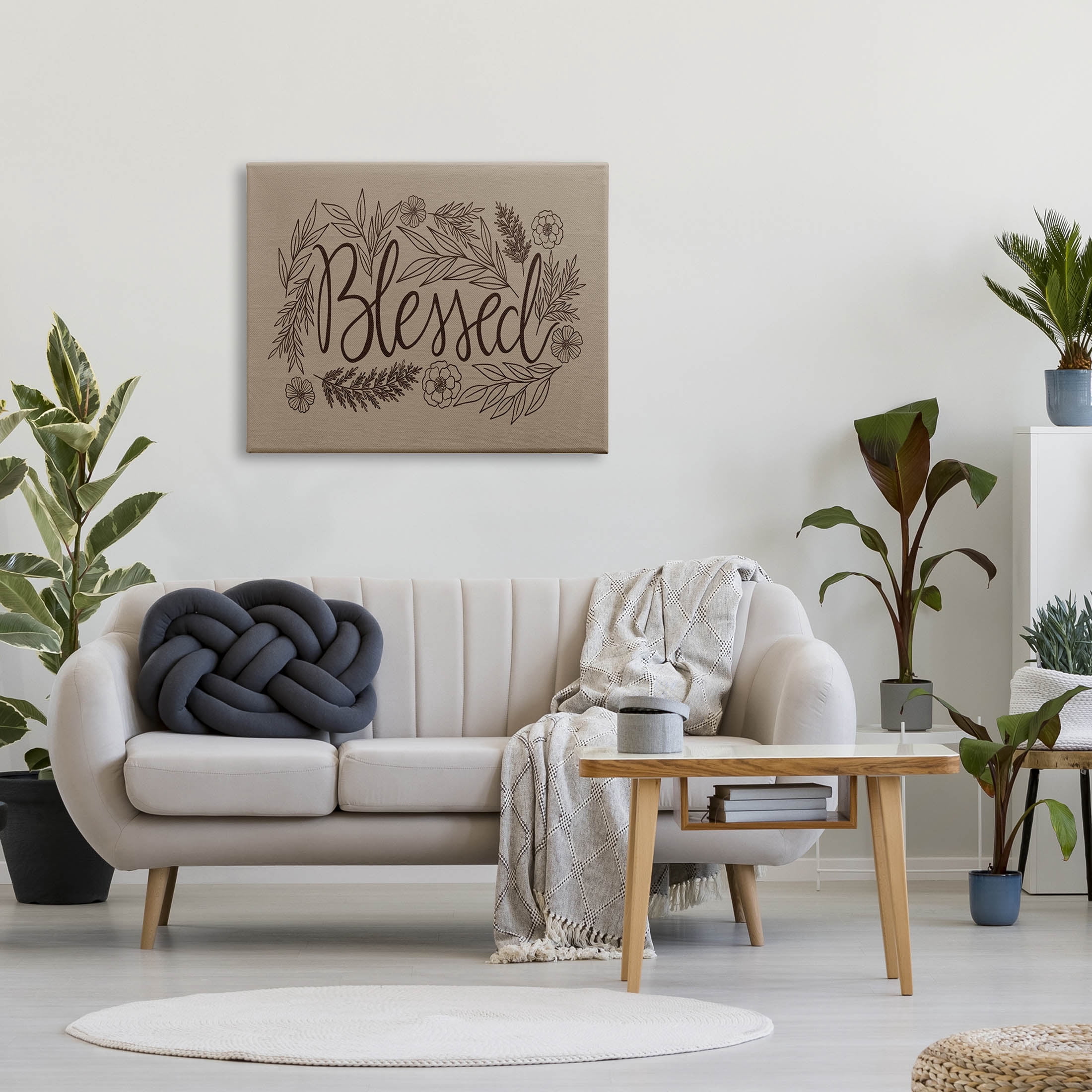 Blessed Flower Botanical Border Botanical & Floral Graphic Art Gallery Wrapped Canvas Print Wall Art