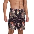 thumbnail image 2 of Kdxio Romantic Paris Print Mens Sleep Shorts Bottoms Soft Comfy Pajama Wear Pants with Drawstring Pockets, 2 of 7