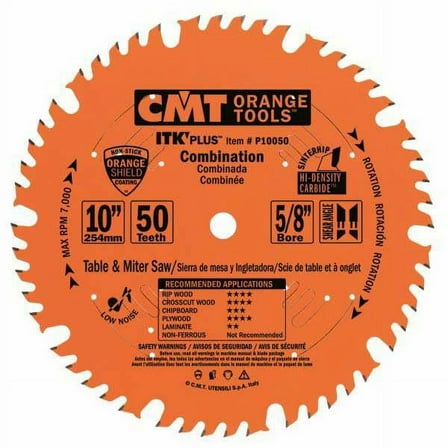 CMT P10050 Combination Saw Blade, 10" x 50T x 5/8" Bore
