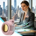 thumbnail image 3 of JWZZYD Clip-On Wearable Bladeless Mini Personal Fan, 3-Speed 25dB Silent 900mAh Type-C Rechargeable Cooling Fan, Hands Free Clip Design for Clothing, Office Desk, Outdoor Walking(Pink, 1 Pack), 3 of 8