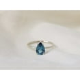 thumbnail image 2 of 10x7 Pear London Blue Topaz Solitaire Ring, London Blue Topaz Engagement Ring, Pear Cut Pear Shape Teardrop, Something Blue, 14k Gold, 2 of 4