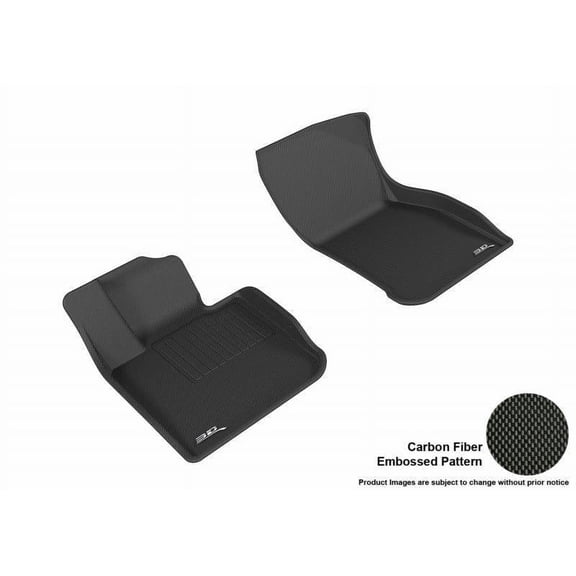 3D MAXpider 2014-2024 Fits Mini Cooper Hardtop 4 Door Kagu 1st Row Black Carbon Fiber Embossed Pattern Floor Mat L1MN01511509