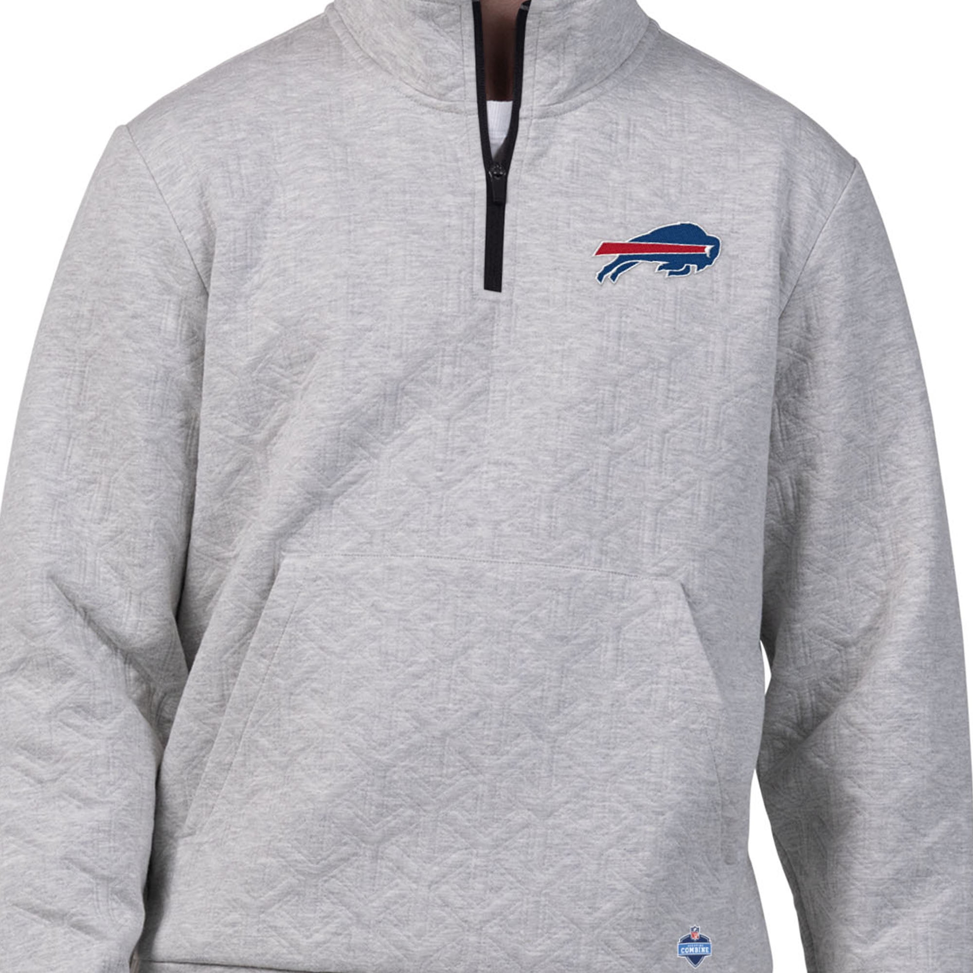 Buffalo Bills Men's NFL Combine Textured 1/4 Zip Pullover Longsleeve Fleece