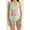 Blue, variant on Zin Swim High Waist Bikini Sets for Women, Scoop Neck Tropical Beach Bathing Swimsuit, Orange