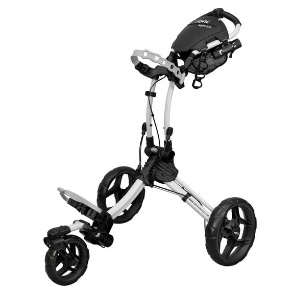 Rovic Model RV1S 2.0 Golf Push Cart with 360 Degree Swivel Front Wheel, Foldable 3-Wheel Walking Golf Cart (White)
