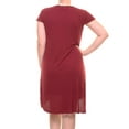 thumbnail image 3 of Kensie Womens Flutter Sleeve Asymmetrical Dress, Red, Large, 3 of 3