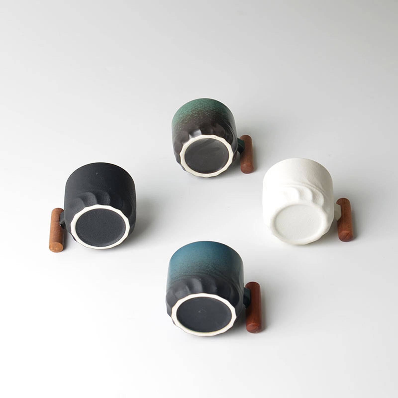 ACDANC 2026 New 4Pcs Espresso Cups Smooth Ergonomic Grip Espresso Cups Set of 4 Handcrafted Color Blend Double Espresso Cups for Coffee,Tea,Espresso,White