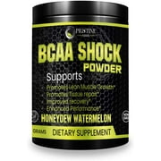 Pristine Foods BCAA Powder Branched Chain Amino Acids - Promotes Muscle Growth, Workout Recovery BCAA Shock Honeydew Watermelon - 30 Servings