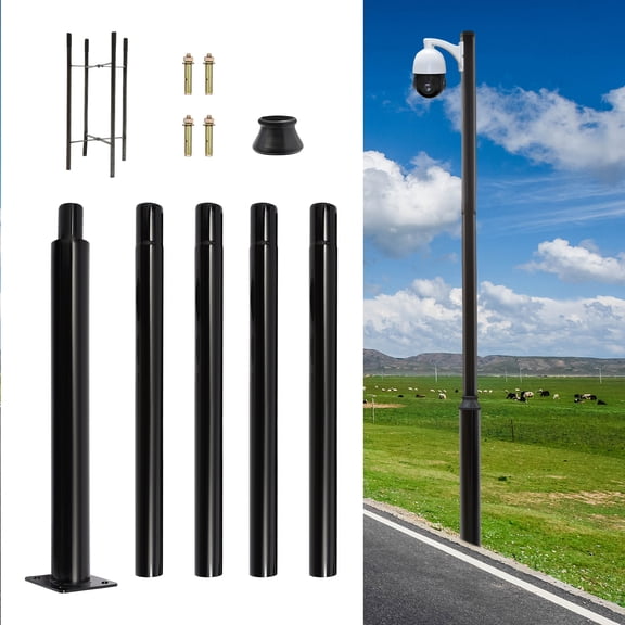 5M Street Light Pole, Street Lamp Post, Split Street Lamp Post Suitable for Streets, Yards, Parking Lots 114 76mm