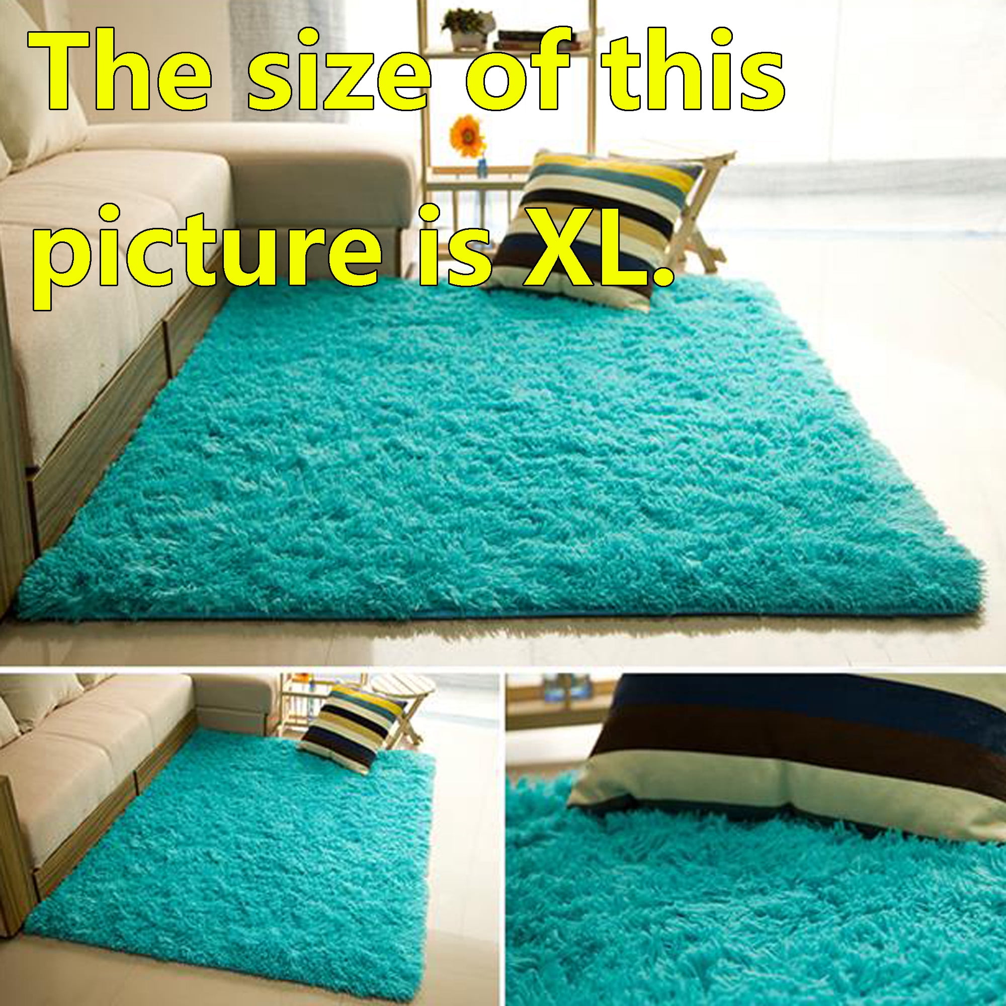 JANSION Ultra Soft Indoor Modern Area Rugs Fluffy Living Room Carpets