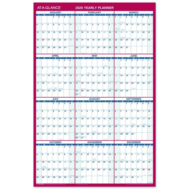 ATAGLANCE 2Sided Erasable Wall Calendar Yearly Wall Calendars