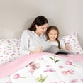thumbnail image 4 of Manfei Kawaii Floral Bow Twin Bedding Sets 7-Piece for Kids Girls,Teens Chic Flowers Bowknot Bedding Comforter Set,Pink Reversible,Microfiber Bedroom Decor, 4 of 7
