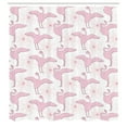 thumbnail image 2 of Ambesonne Flamingo Shower Curtain, Tropical Birds Plain Back, 69"Wx84"L, Grey Pink and Dried Rose, 2 of 4