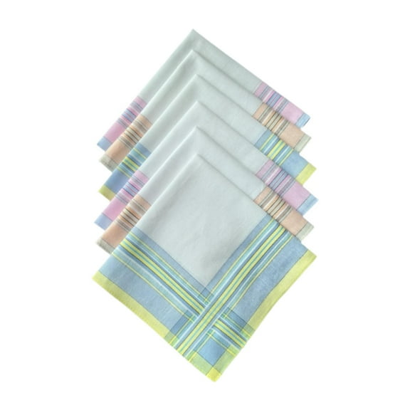 Milageto 6Pcs Cotton Men's Handkerchiefs Pocket Square Hankies 29cm Bandanas for Prom
