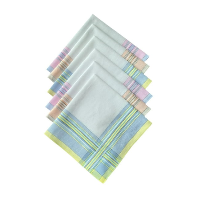 6 pañuelos de algodón para hombre, pañuelos de colores surtidos para celebración de cumpleaños