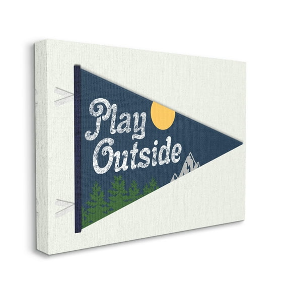 Stupell Industries Play Outside Nature Pennant Blue, 36 x 48,Design by Daphne Polselli