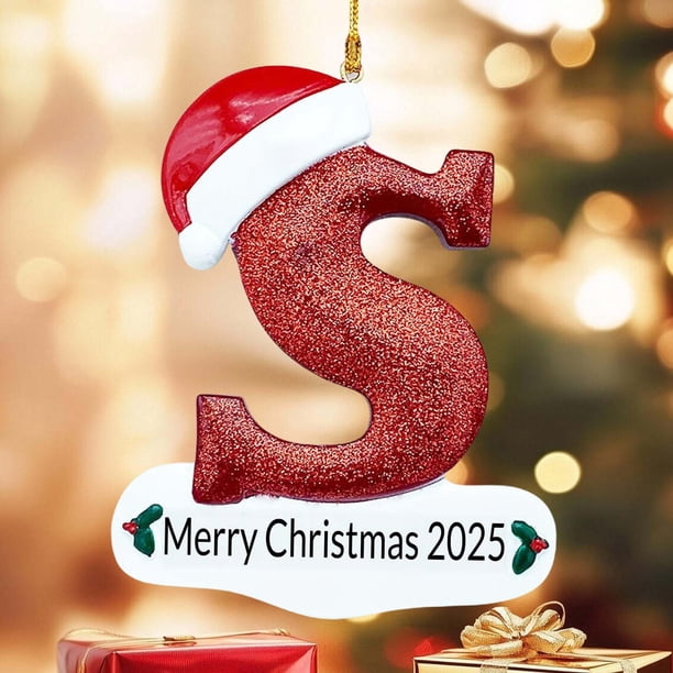 Adornos navideños, adornos navideños, regalos navideños, 26 letras, decoración para árbol de Navidad, adornos colgantes para árbol de Navidad, adornos navideños personalizados, decoración navideña, de