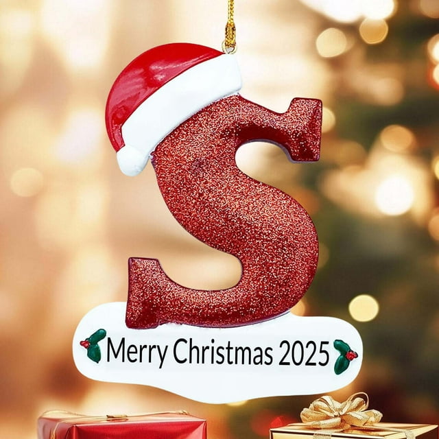 LSLJS 26 Letters Christmas Tree Decoration Pendant Christmas Tree Ornaments Personalized DIY Christmas Ornaments Christmas Decoration Xmas Tree Hanging Decor Christmas Decorations
