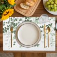 thumbnail image 4 of Sage Green Leaves Placemats Set of 12, Summer Botanical Placemats for Dining Table, Place Mats for Kitchen Tabletop, Waterproof Wipeable Dining Table Mats Set, 4 of 9