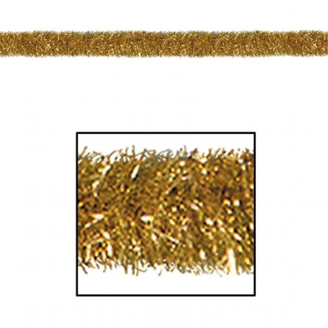 Beistle Company 55281-GD FR Gleam N Tinsel Garland - Gold