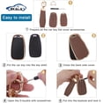 thumbnail image 4 of Key Fob Cover Compatible with Fit for Audi A4 A3 Q3 Q5 Q7 TT TTS RS3 S4 S3 A1 S6 RS4 RS6 Q2L ABS Smart Remote Key Case Keychain Case Holder Protector,Brown, 4 of 8