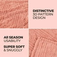 thumbnail image 4 of BNM Fleece Boho Knit Jacquard Blanket, King, Blush, 4 of 7