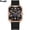 Rose shell Black Belt, variant on New men's watch with large dial, square silicone strap, calendar, men's watch with sun, moon, stars, and luminous features, fashionable trendy watch