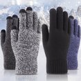 thumbnail image 5 of 2 pares de guantes de invierno para mujer con pantalla táctil, cálidos guantes de punto con forro polar y puños elásticos, guantes de invierno para enviar mensajes de texto 943, 5 of 5