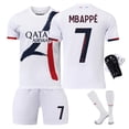 thumbnail image 3 of 2024-2025 Paris jersey No. 7 Mbappe No. 19 Li Gangren No. 10 Dembele No. 9 Ramos football uniform set for kids {HONGDE} Size 10 socks, 3 of 5