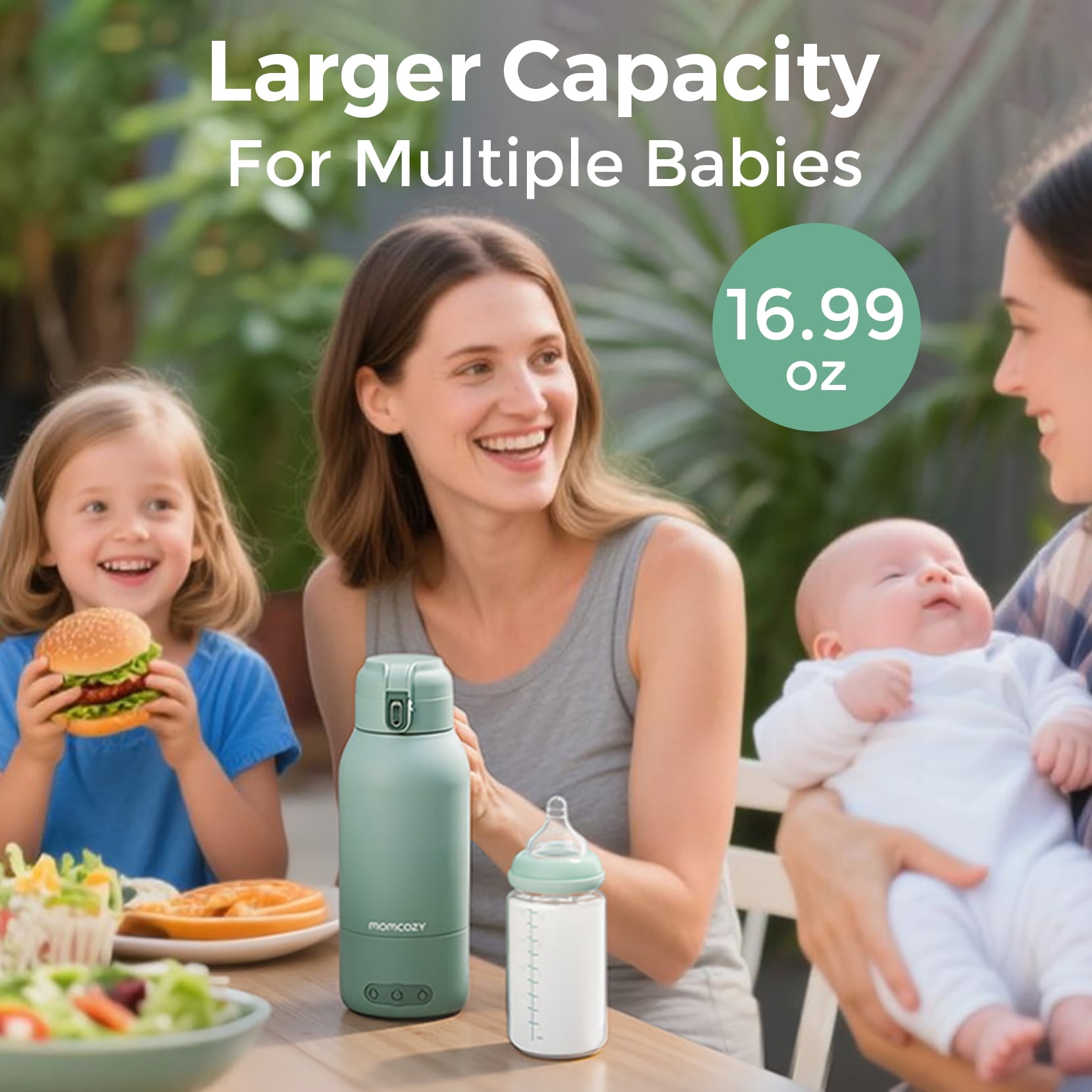 Momcozy Portable Milk Warmer for Travel – Dual Heating Modes for Breast Milk & Water, Portable Bottle Warmer, 16.99 Ounces