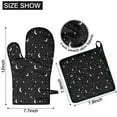 thumbnail image 6 of Black Star Moon Pattern Kitchen Oven Mitt and Pot Holder Sets 2 Pcs for Baking, Cooking and Grilling, Heat Resistant Up To 392 °F, 6 of 7