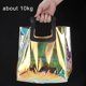 thumbnail image 3 of Bolsas de mano holográficas de PVC transparente, reutilizables, de arcoíris, de gran capacidad, para compras minoristas, 2 unidades, 3 of 5