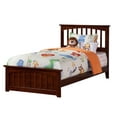 thumbnail image 3 of AFI Mission Twin Extra Long Traditional Bed with Matching Footboard and Turbo Charger in Walnut, 3 of 6