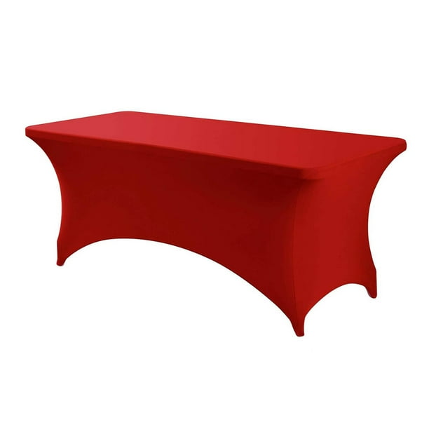 «Mantel elástico de poliéster para mesas rectangulares: diseño elástico ajustado para fiestas al aire libre, bodas, banquetes y reuniones. Duradero y sin arrugas».