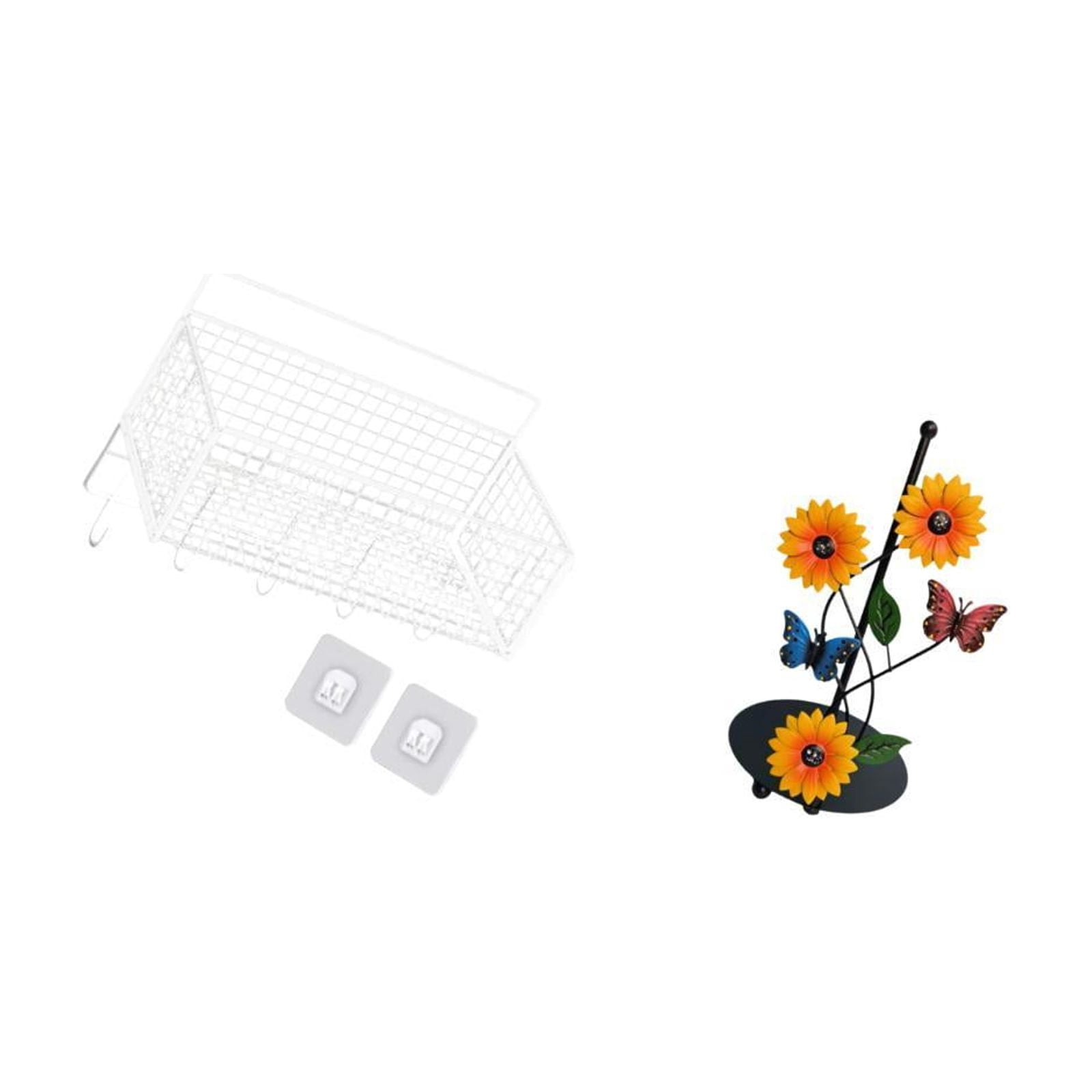 Fiocias Hanging Storage Basket Wire Organizer Cabinet Toilet Paper Holder Iron Basket Rack Suitable for Kitchen Bathroom Living Room Dorm Apartment